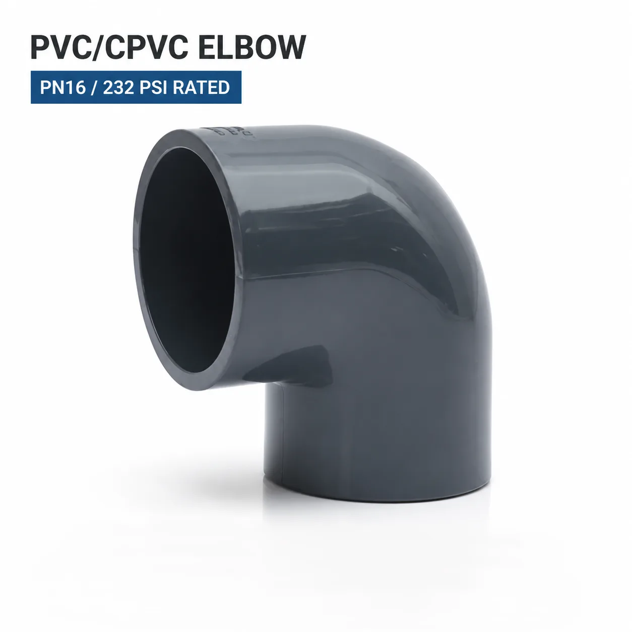 وصلات أنابيب PVC وCPVC الصناعية مع مقياس ضغط يُظهر وحدات البار والـ psi