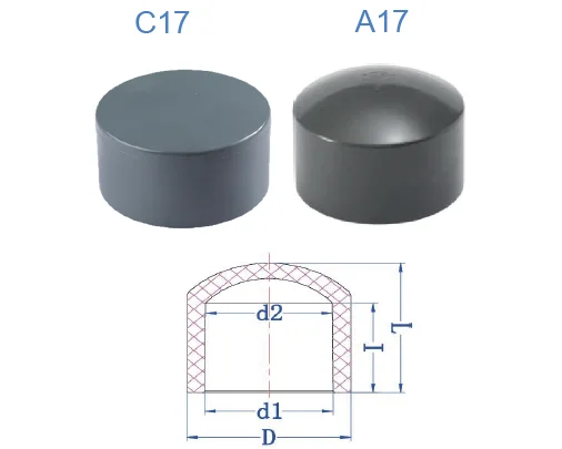 غطاء نهاية cpvc أو upvc