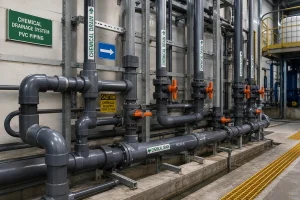 industrial pvc chemical drainage pipe layout