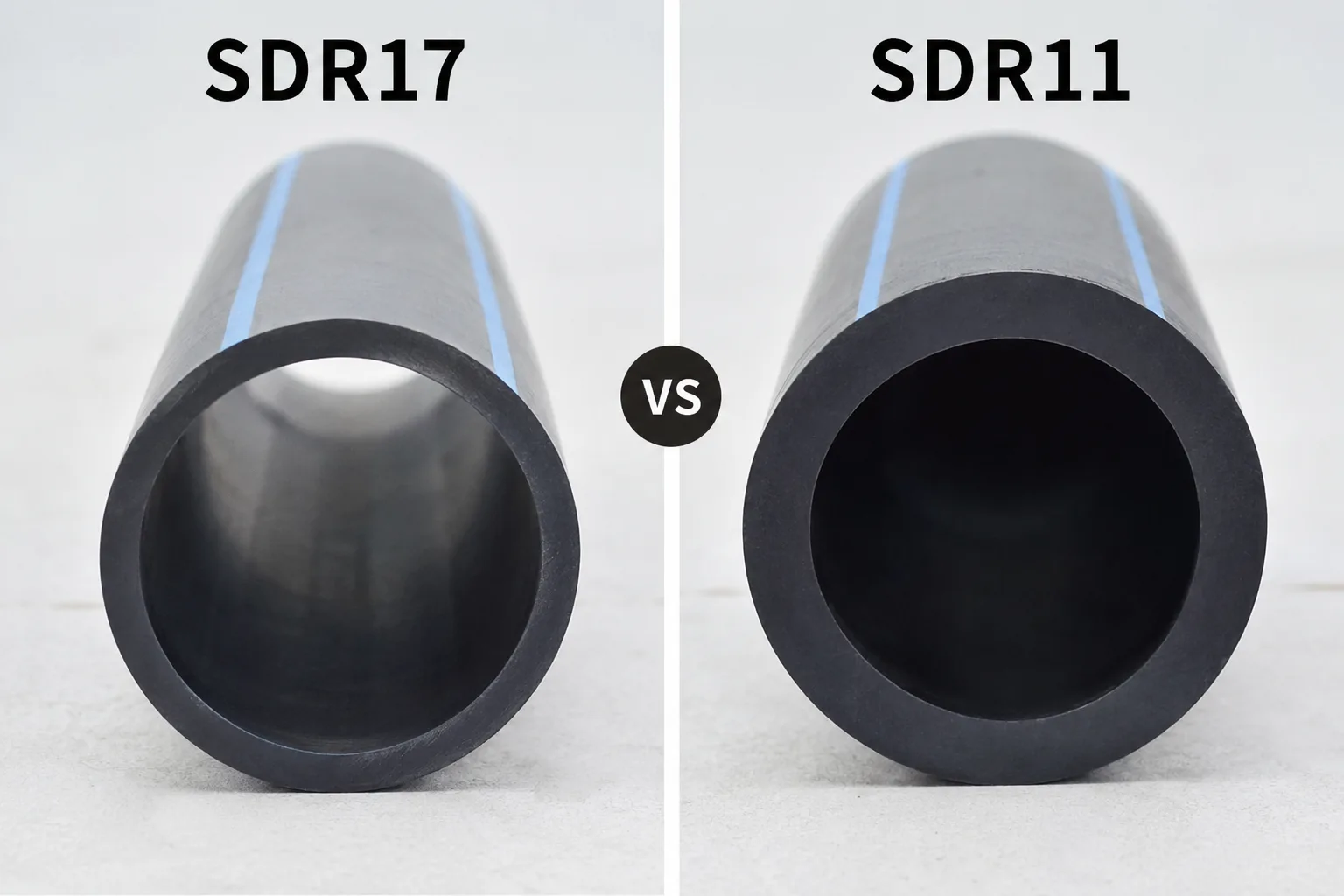 مقارنة بين أنابيب SDR17 وSDR11 أنابيب HDPE SDR17 مقابل SDR11