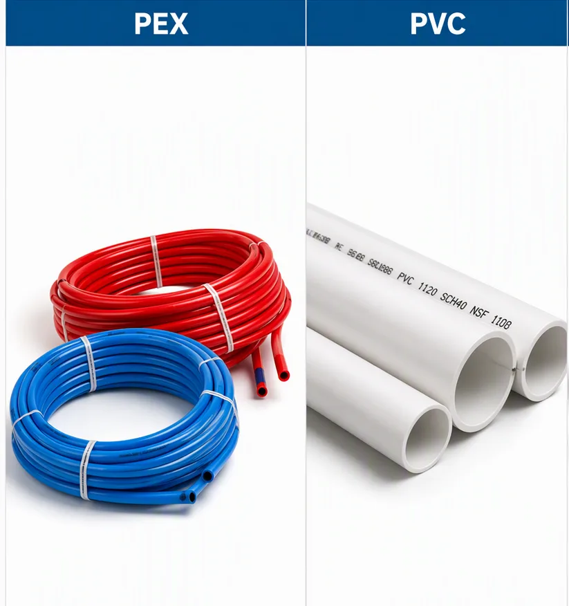 PEX vs PVC pipe and PEX pipe fittings comparison